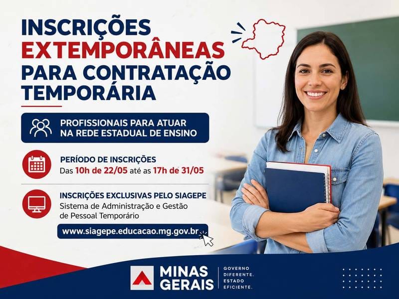 NOVO CRONOGRAMA INSCRIÇÕES EXTEMPORÂNEAS EDITAL COMPLEMENTAR – Novo prazo